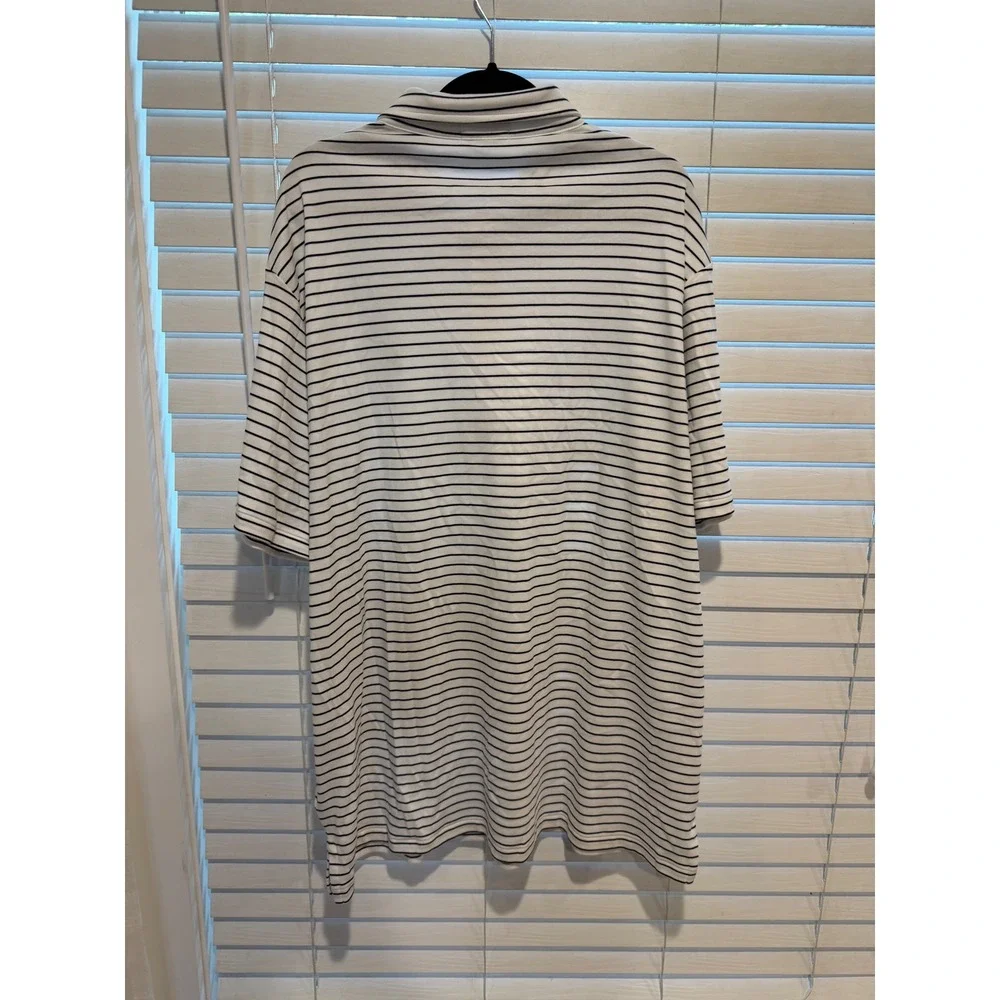 Polo‎ Ralph Lauren Mens XXL Classic Fit Striped Short Sleeve Polo  White Blue